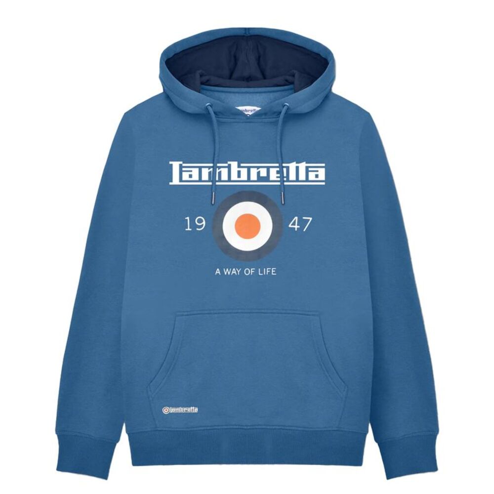 Lambretta Mens AW24 Target Hoodie / Dark Blue